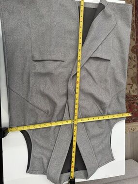 Grey Sleeveless Open Front Vest